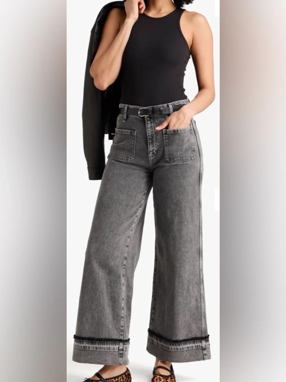 Rag & Bone Melina Patch Pockets Wide Leg Jeans - Picture 1 of 4